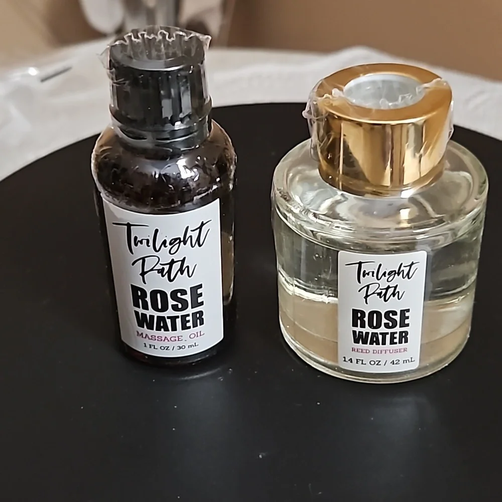 Rose Water - Reed Diffuser 14 oz and Massage Oil 1 oz